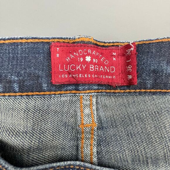 Lucky Brand 221 Original Straight Jeans 36x34 Classic Mid Wash Denim - Picture 8 of 10